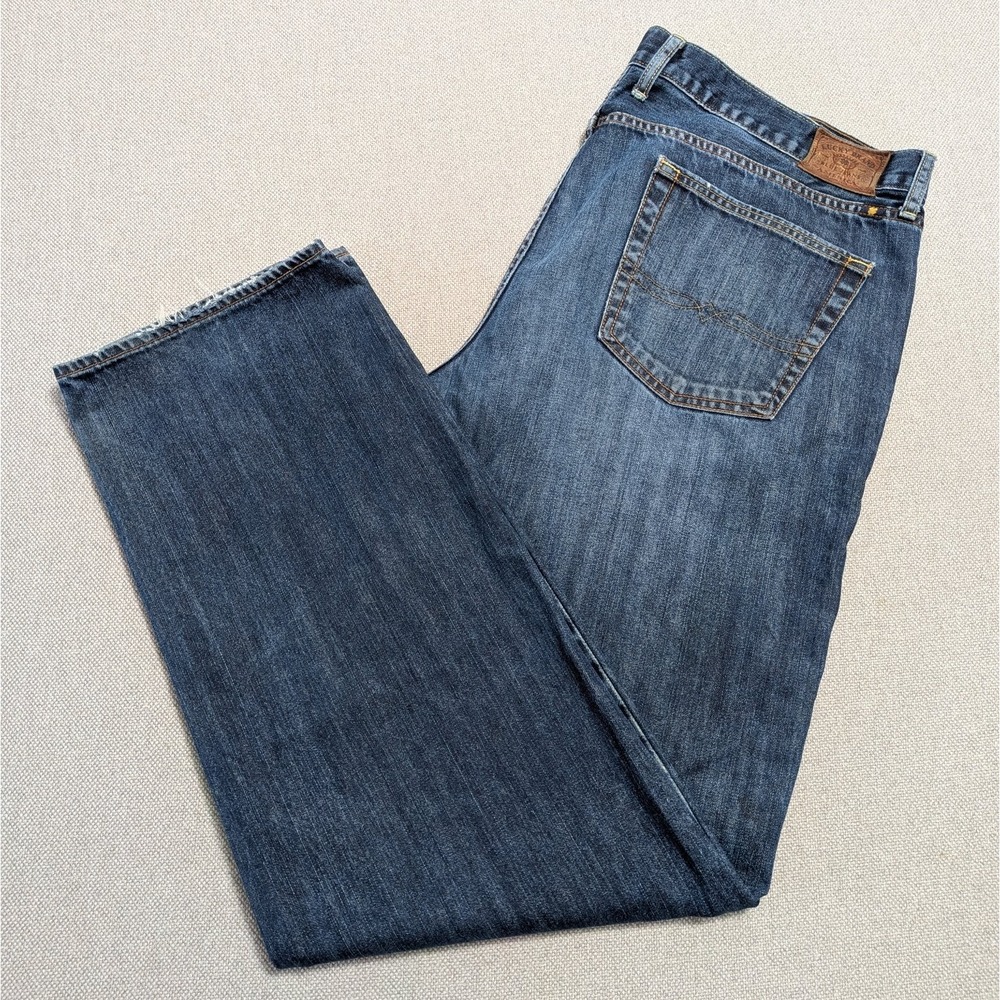 Lucky Brand Men's 361 Vintage Straight Dark Wash Jeans 42x34 100% Cotton